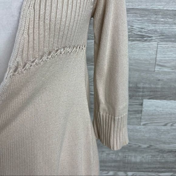 Rip Curl Cream Tan Open Front Knit Cardigan Ocean Sweater Size Small - Picture 2 of 10